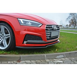 Накладка сплиттер на передний бампер на Audi A5 B9 S-Line